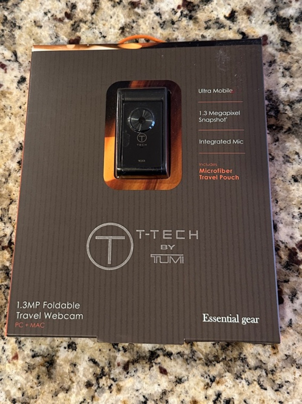 New in Box T-Tech by Tumi Foldable Travel Webcam - Black 1.3MP PC and MAC